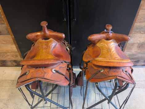 Tack ID: 570687 Matched Pair of Custom Ranch Saddles - PhotoID: 155847 - Expires 25-Oct-2026 Days Left: 71