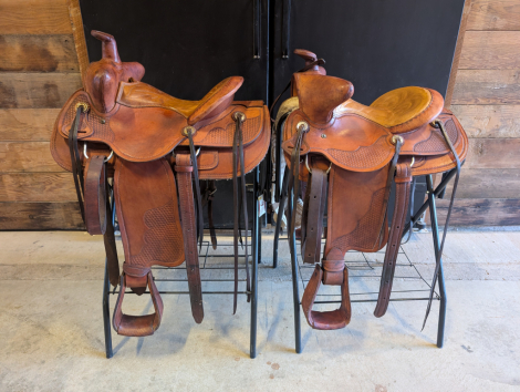 Tack ID: 570687 Matched Pair of Custom Ranch Saddles - PhotoID: 155845 - Expires 23-Jan-2027 Days Left: 90